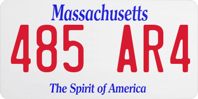 MA license plate 485AR4