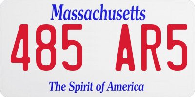 MA license plate 485AR5