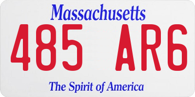 MA license plate 485AR6