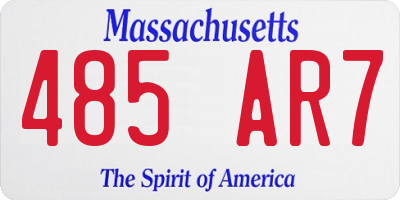 MA license plate 485AR7