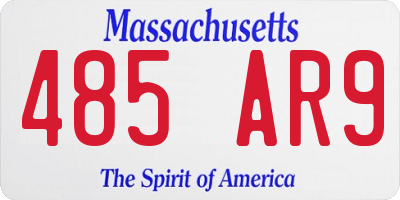MA license plate 485AR9