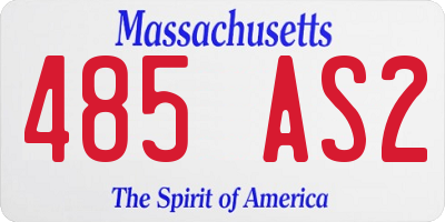 MA license plate 485AS2