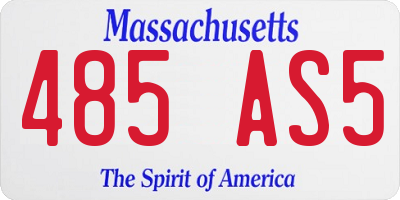 MA license plate 485AS5