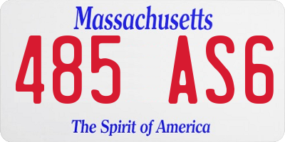 MA license plate 485AS6