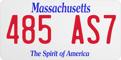 MA license plate 485AS7