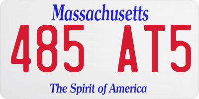 MA license plate 485AT5