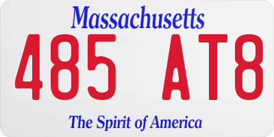 MA license plate 485AT8