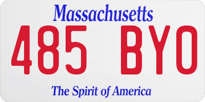 MA license plate 485BY0