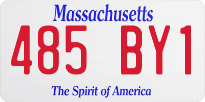 MA license plate 485BY1