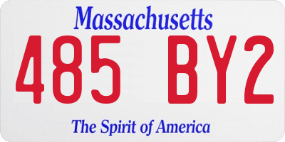 MA license plate 485BY2