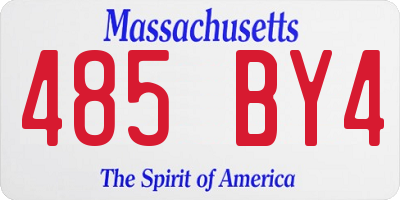 MA license plate 485BY4