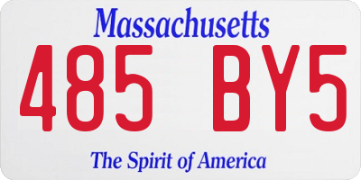 MA license plate 485BY5