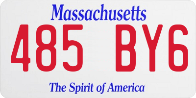 MA license plate 485BY6