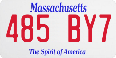MA license plate 485BY7