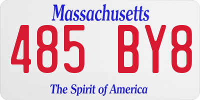 MA license plate 485BY8