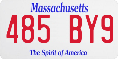 MA license plate 485BY9