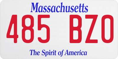 MA license plate 485BZ0