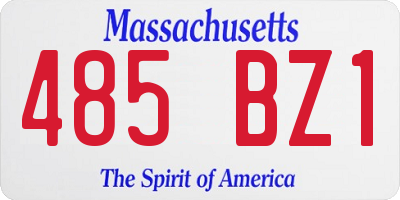 MA license plate 485BZ1