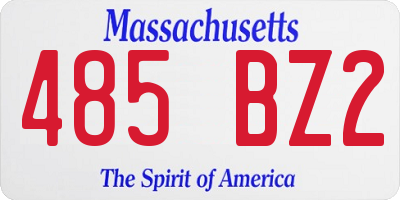 MA license plate 485BZ2
