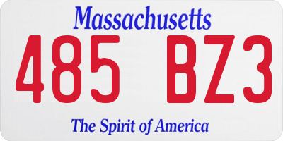 MA license plate 485BZ3