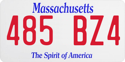 MA license plate 485BZ4