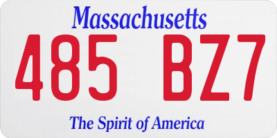 MA license plate 485BZ7