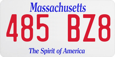 MA license plate 485BZ8