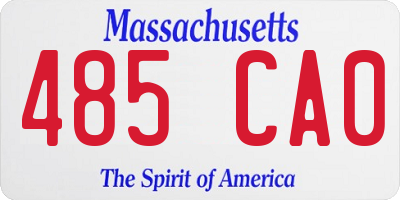 MA license plate 485CA0