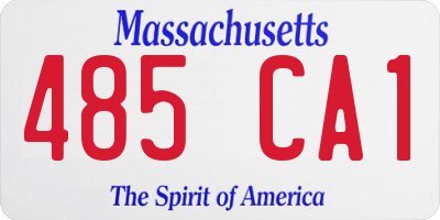 MA license plate 485CA1