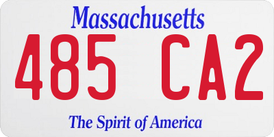 MA license plate 485CA2