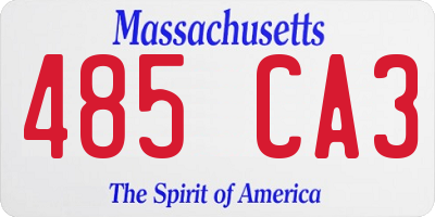 MA license plate 485CA3