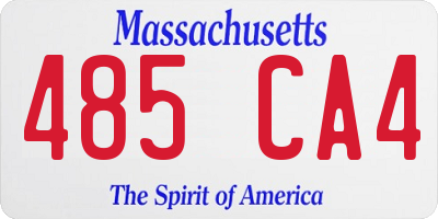 MA license plate 485CA4