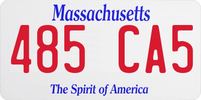 MA license plate 485CA5