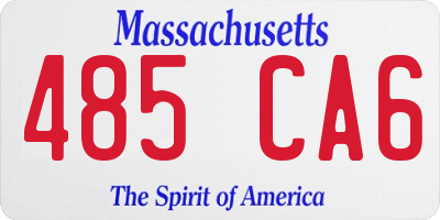 MA license plate 485CA6