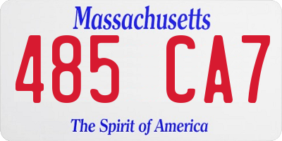 MA license plate 485CA7