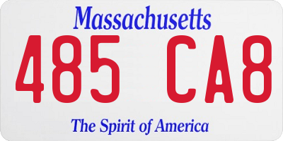 MA license plate 485CA8