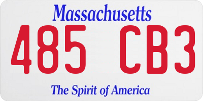 MA license plate 485CB3
