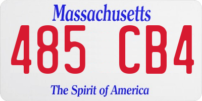 MA license plate 485CB4