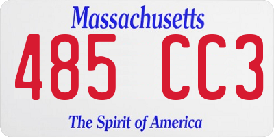MA license plate 485CC3