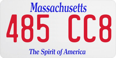 MA license plate 485CC8