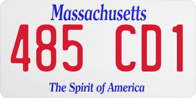 MA license plate 485CD1