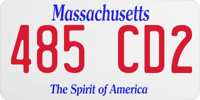 MA license plate 485CD2