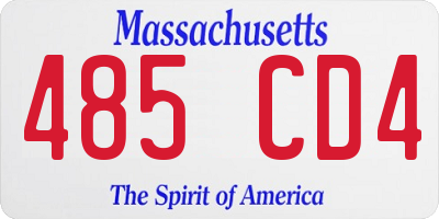 MA license plate 485CD4