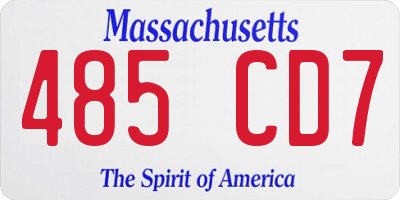 MA license plate 485CD7