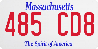 MA license plate 485CD8