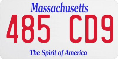 MA license plate 485CD9