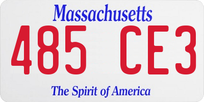 MA license plate 485CE3