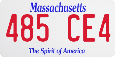 MA license plate 485CE4