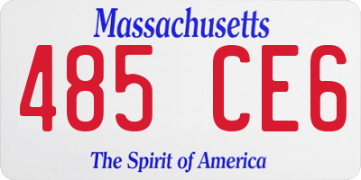 MA license plate 485CE6