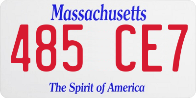 MA license plate 485CE7